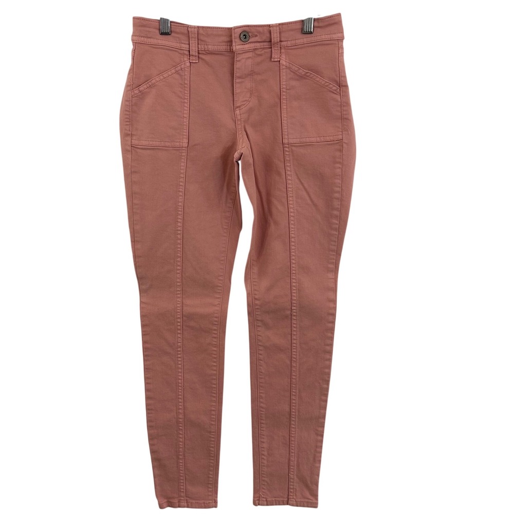 Arizona Jean Co Super Skinny Pants Womens 5 Dusty Rose Pink Seamed Patch Pocket